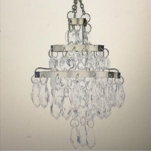 Clear Beaded Chandelier Acrylic 4 Tier Pendants Christmas Ornament - NWOT